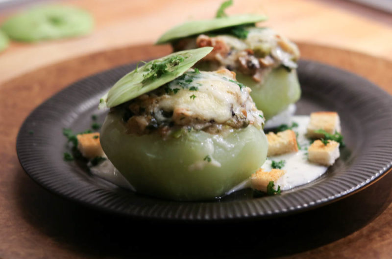 Kohlrabi gefüllt mit Champignons